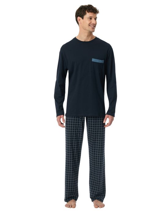 Pyjama donkerblauw Schiesser