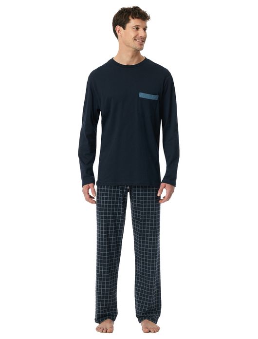 Pyjama donkerblauw Schiesser