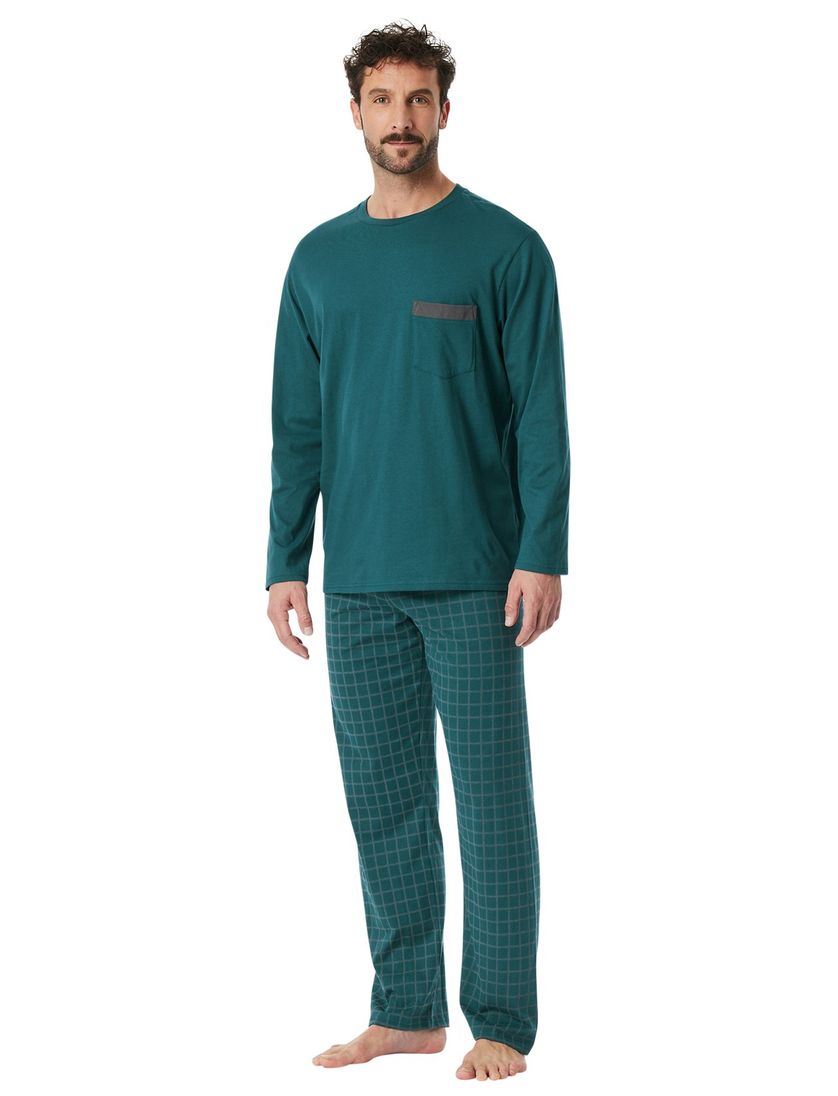 Pyjama Schiesser groen katoen