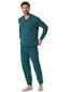 Schiesser pyjama groen katoen