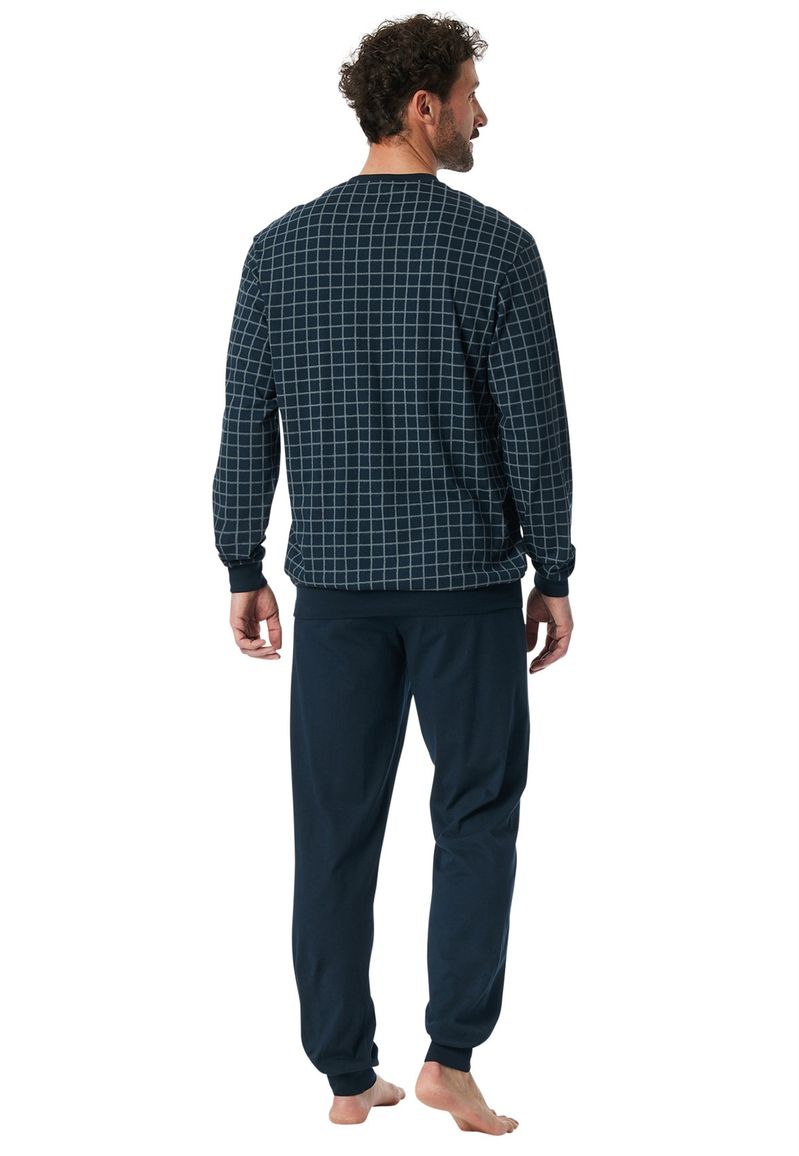 Schiesser pyjama navy geruit