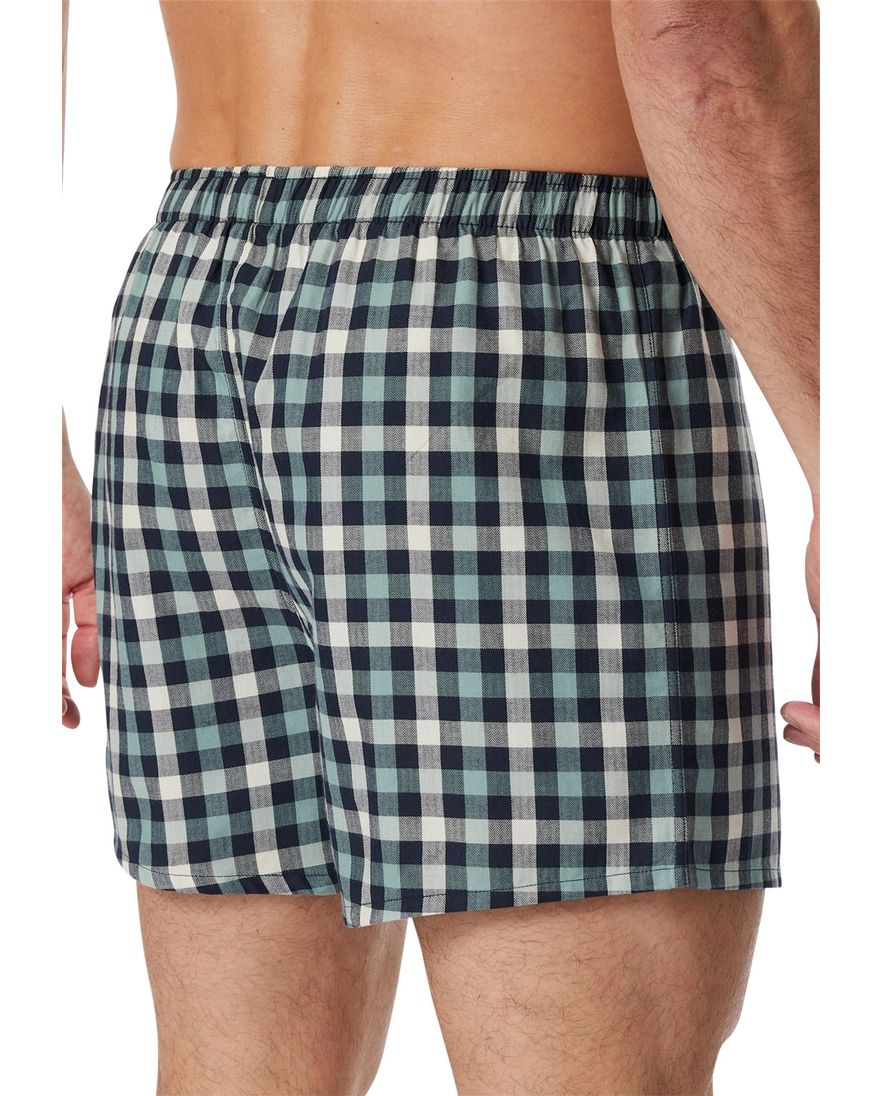 Schiesser Boxershort blauw 2-pack normale fit katoen