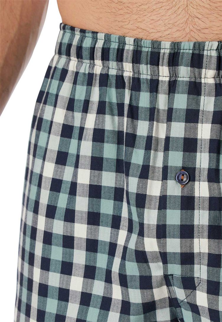 Boxershort blauw Schiesser 2-pack geruit