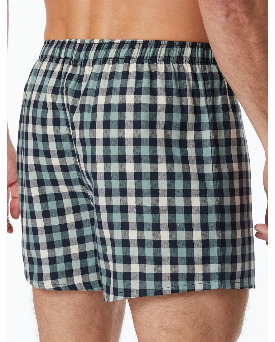 Schiesser Boxershort blauw 2-pack normale fit katoen