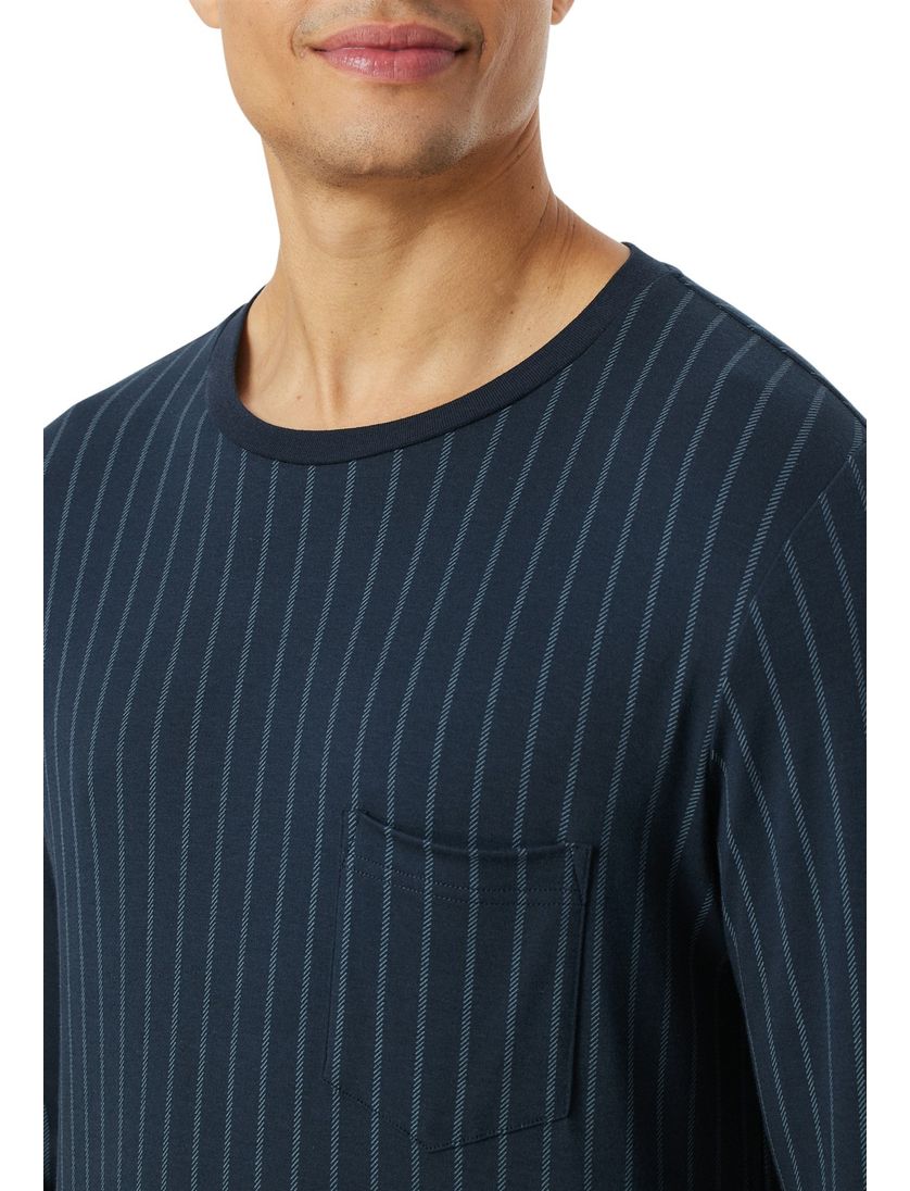 Pyjama Schiesser donkerblauw effen