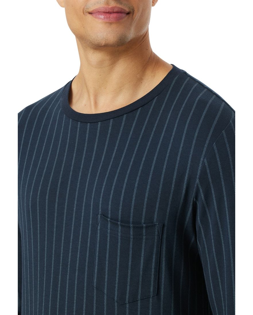Schiesser pyjama donkerblauw katoen