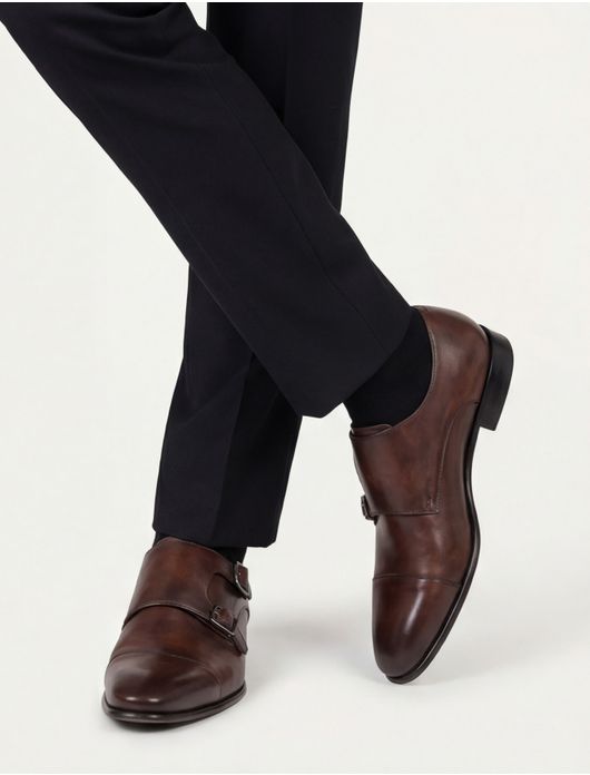 Van Bommel nette schoenen bruin gesp