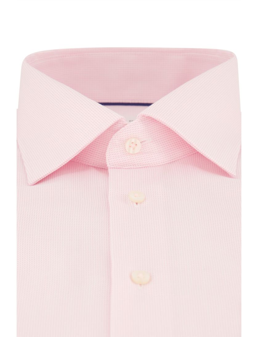 overhemd Eterna roze met borstzak strijkvrij