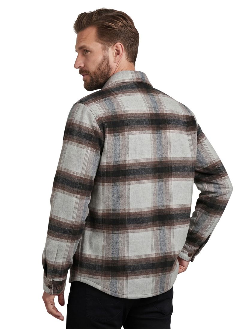 Overshirt Vanguard bruin geruit normale fit borstzakken
