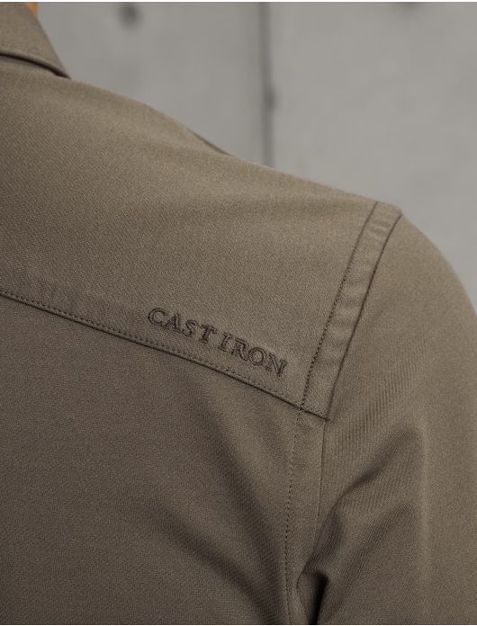 Cast Iron overhemd groen effen