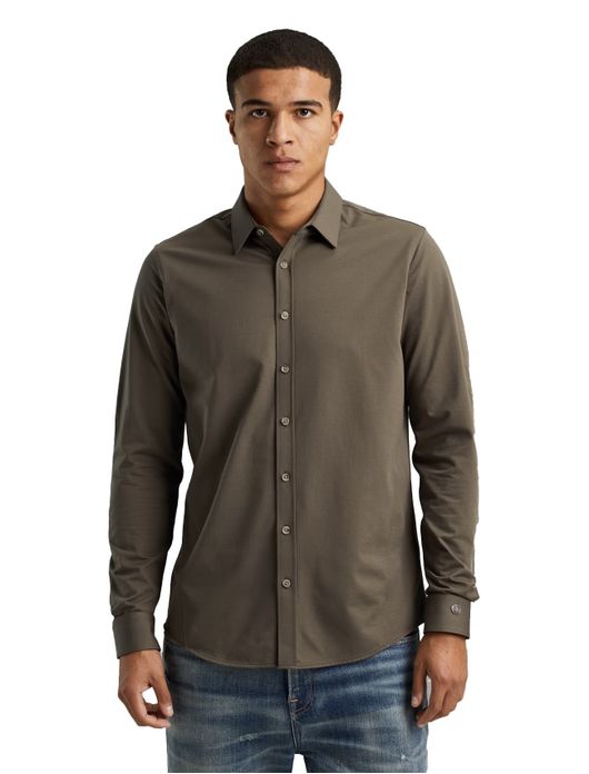 Cast Iron overhemd groen effen