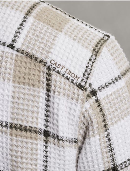 Cast Iron overshirt creme geruit