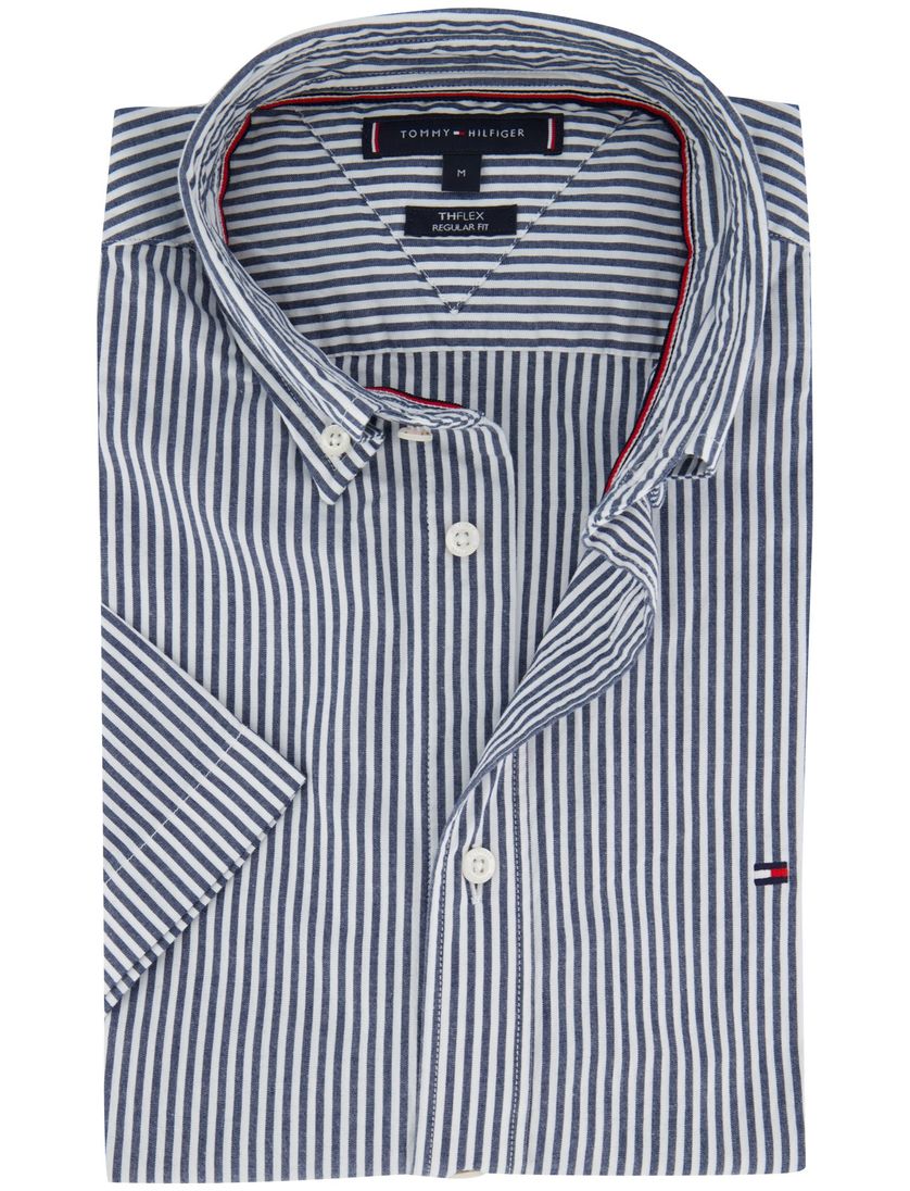 casual overhemd korte mouw Tommy Hilfiger blauw