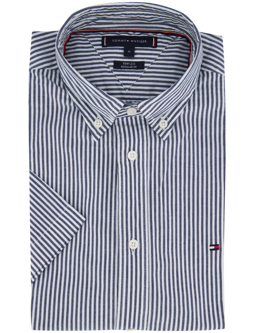 casual overhemd korte mouw Tommy Hilfiger blauw