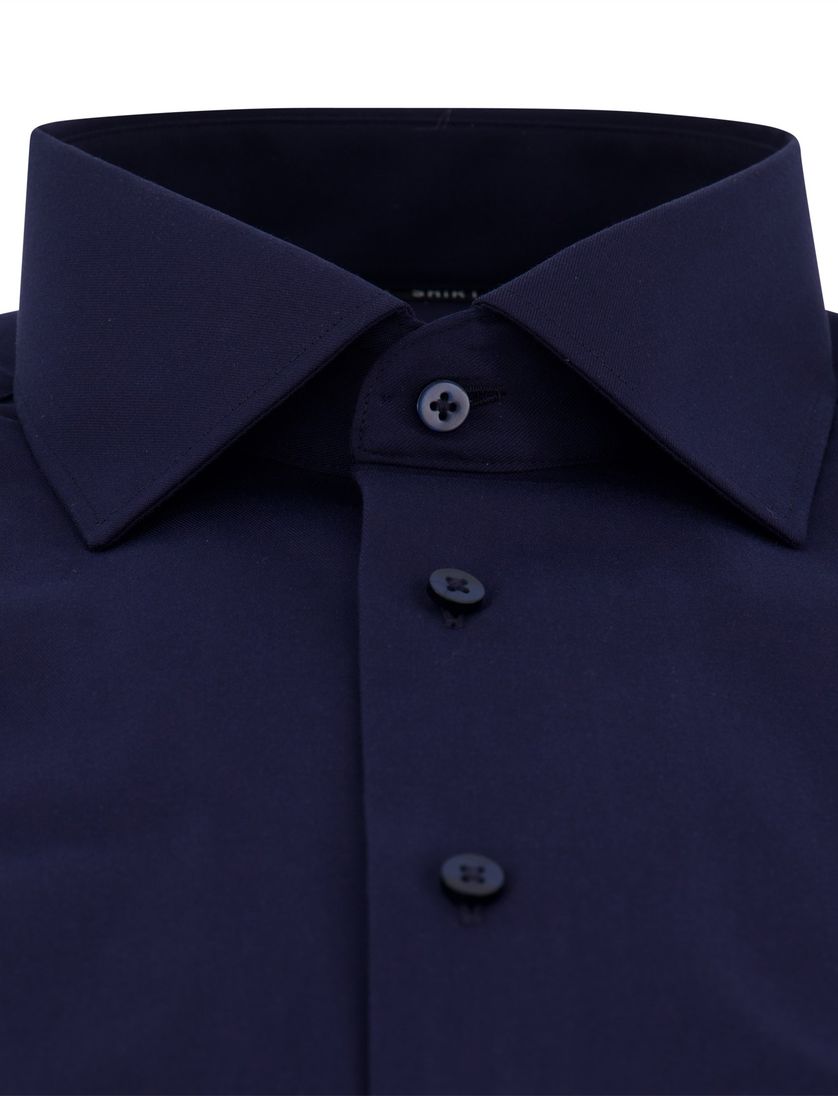 Eterna overhemd donkerblauw strijkvrij