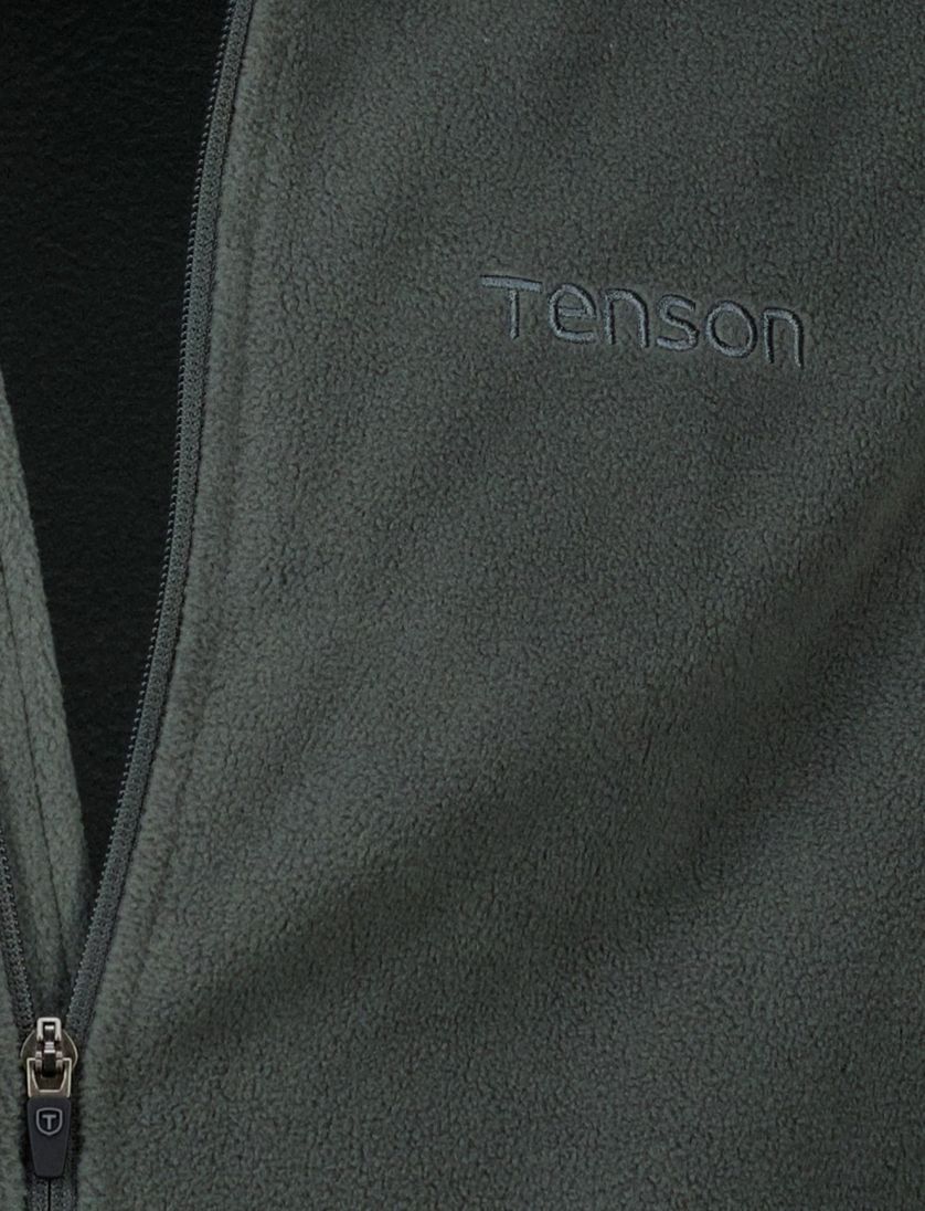 Tenson fleece vest groen effen normale fit
