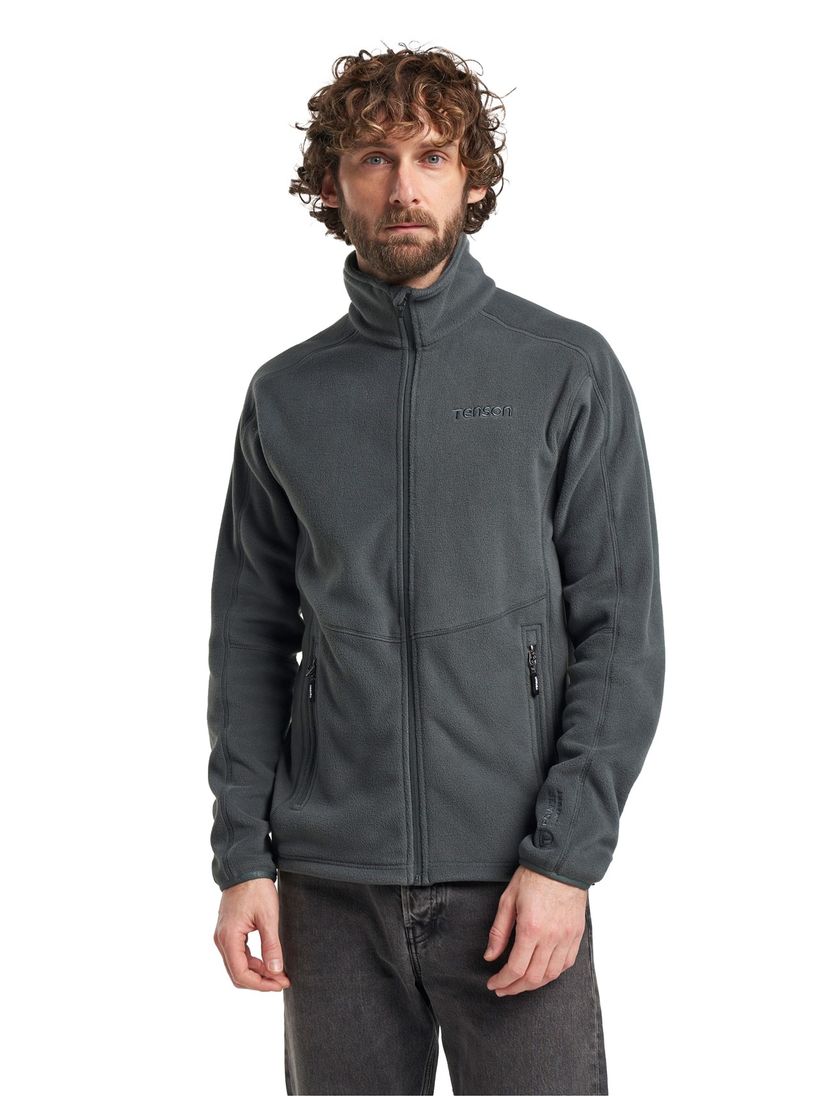 Tenson fleece vest groen effen normale fit