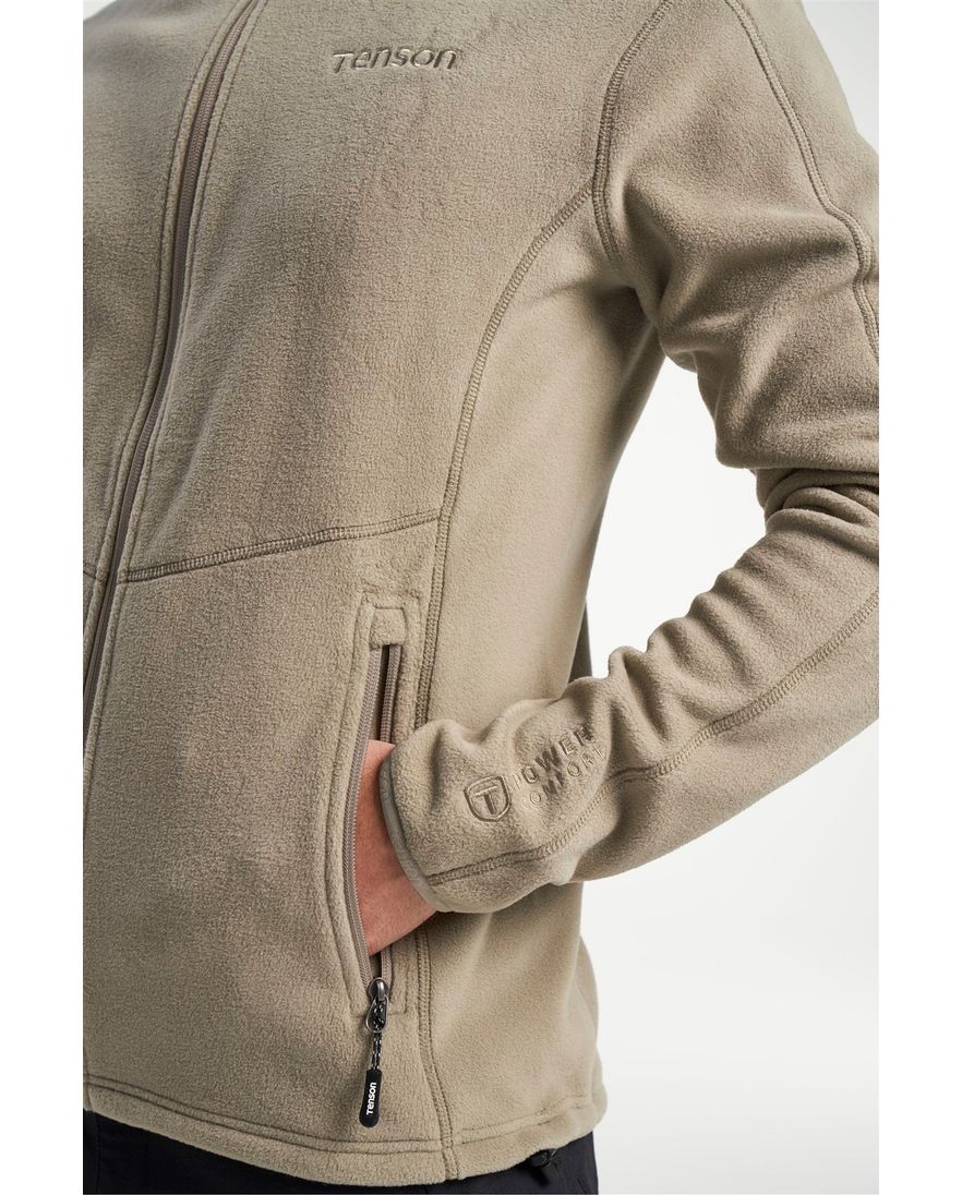 fleece vest Tenson effen beige normale fit