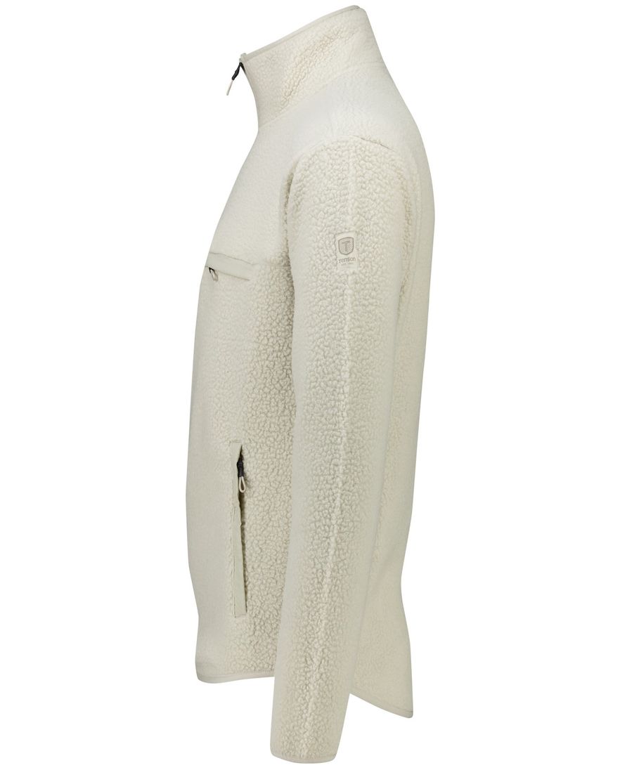 Tenson fleece half zip sweater effen beige normale fit