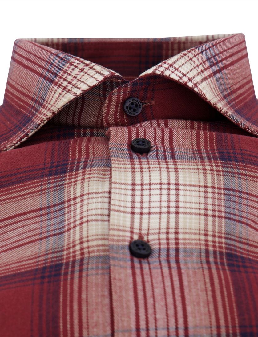 Ledub overhemd rood Modern Fit normale fit