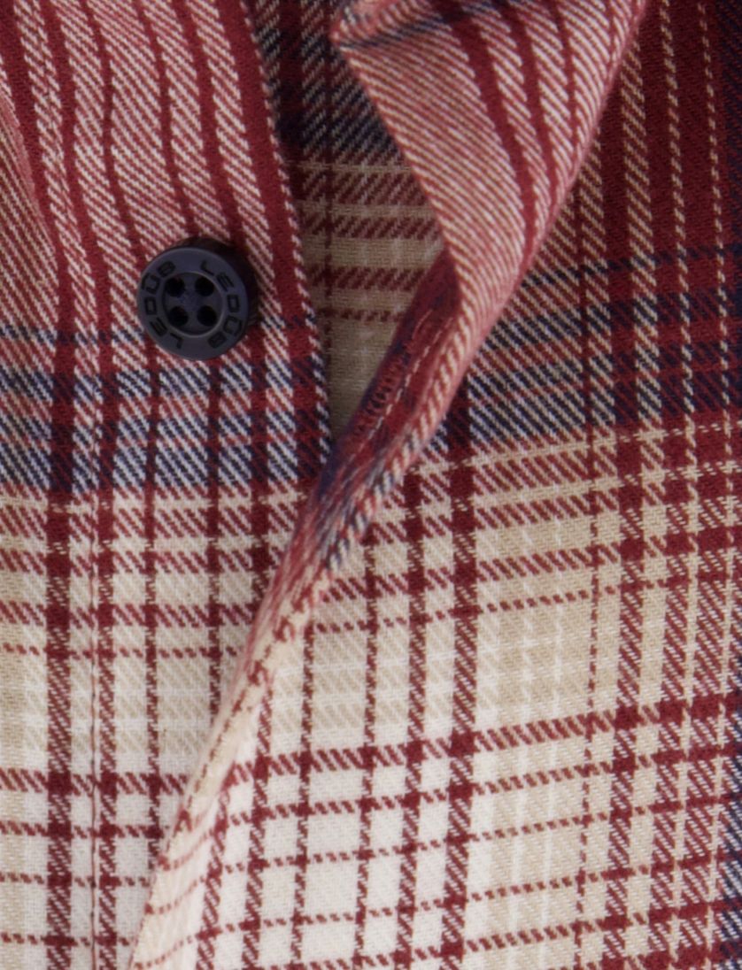 Ledub overhemd rood Modern Fit normale fit