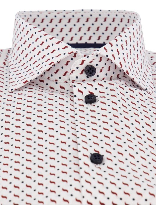 Ledub overhemd wit geprint