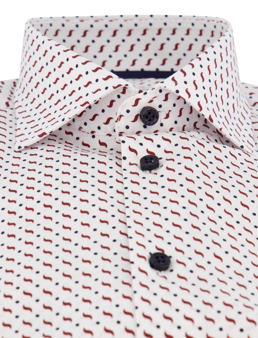 Ledub overhemd wit geprint