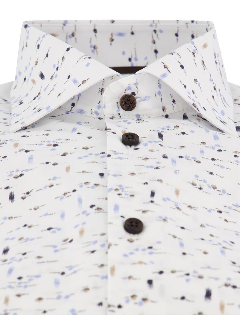 Ledub casual Modern Fit overhemd wit geprint