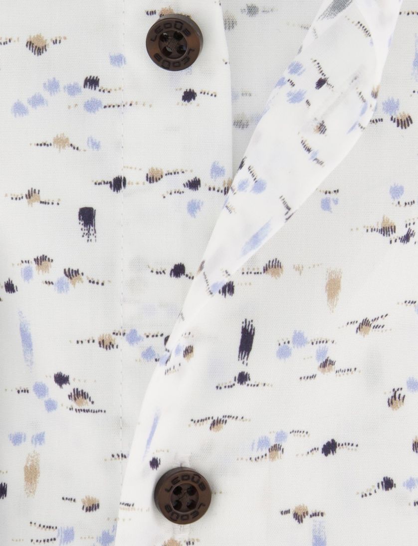 Ledub casual Modern Fit overhemd wit geprint