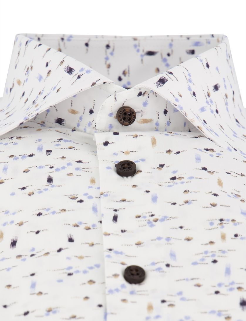 Ledub overhemd wit mouwlengte 7 wide spread boord