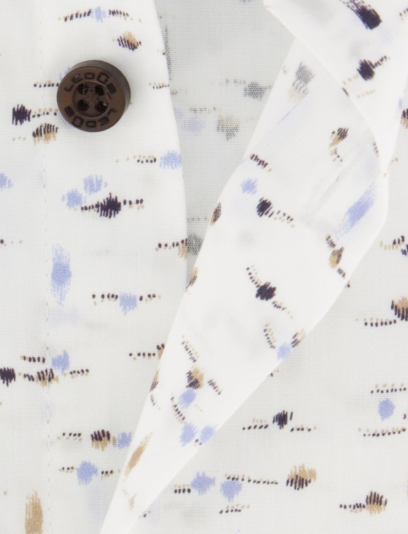 Ledub overhemd wit mouwlengte 7 wide spread boord