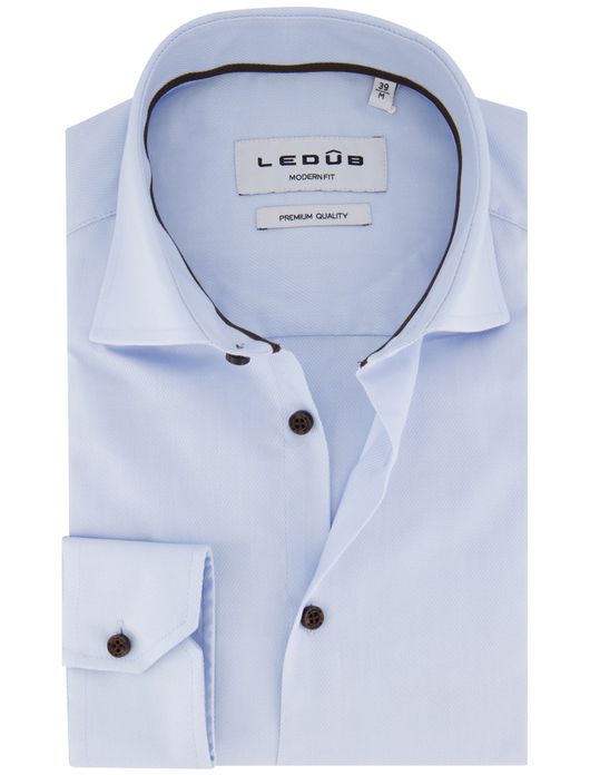 Ledub overhemd lichtblauw modern fit