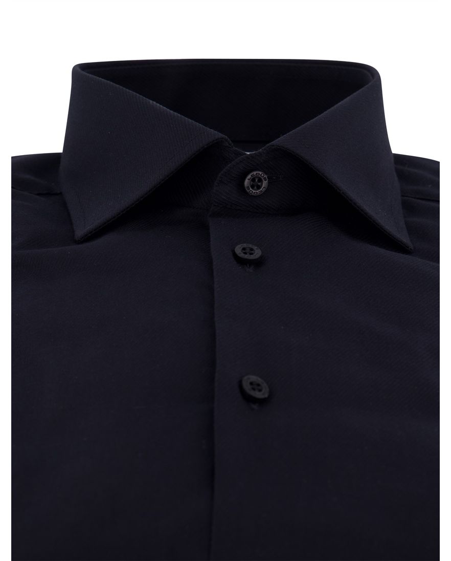 Ledub overhemd Modern Fit mouwlengte 7 zwart