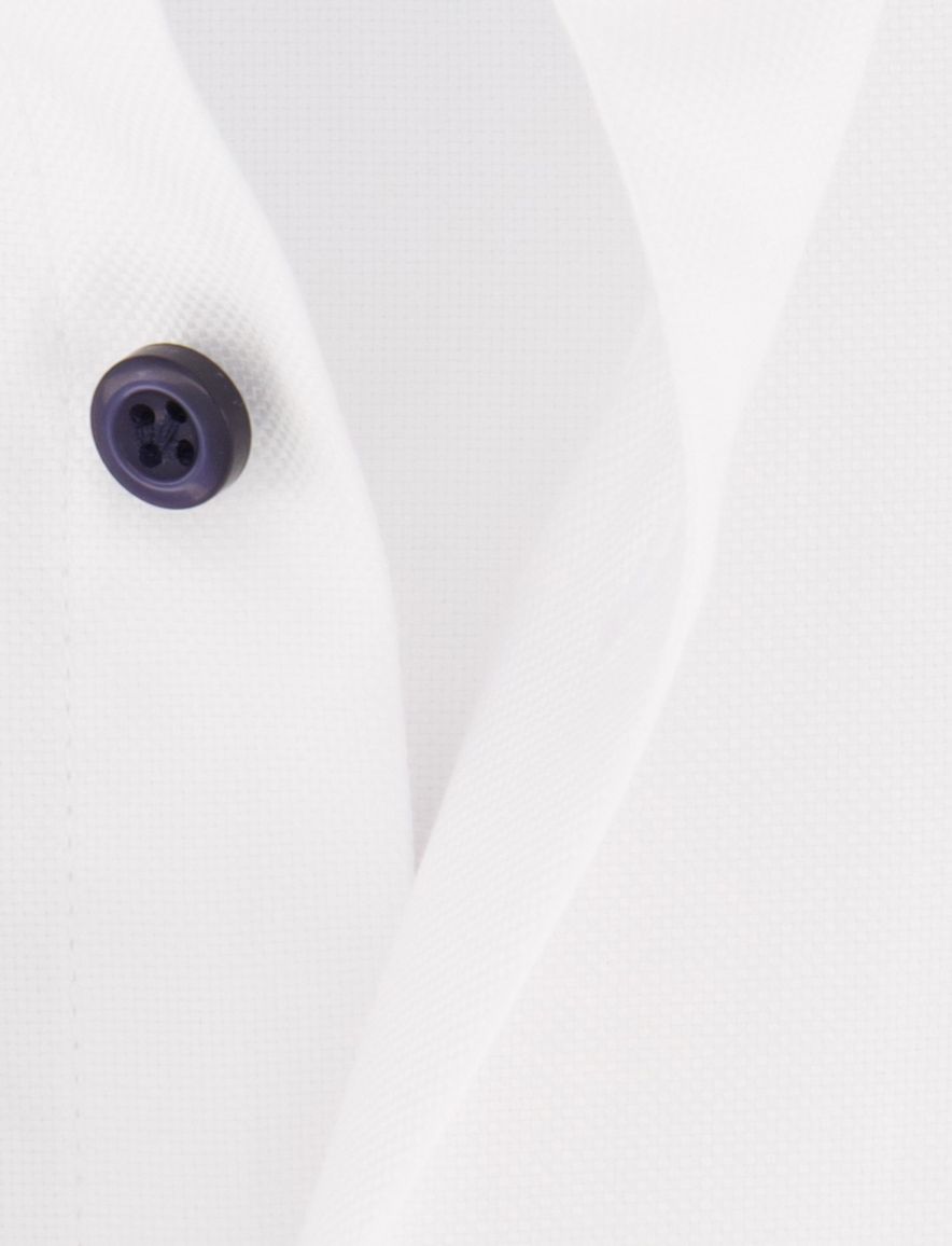 John Miller overhemd ml7 wit met blauwe knopen