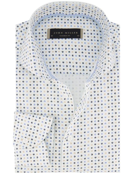John Miller overhemd Tailored Fit mouwlengte 7 print