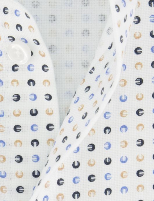 John Miller overhemd Tailored Fit mouwlengte 7 print