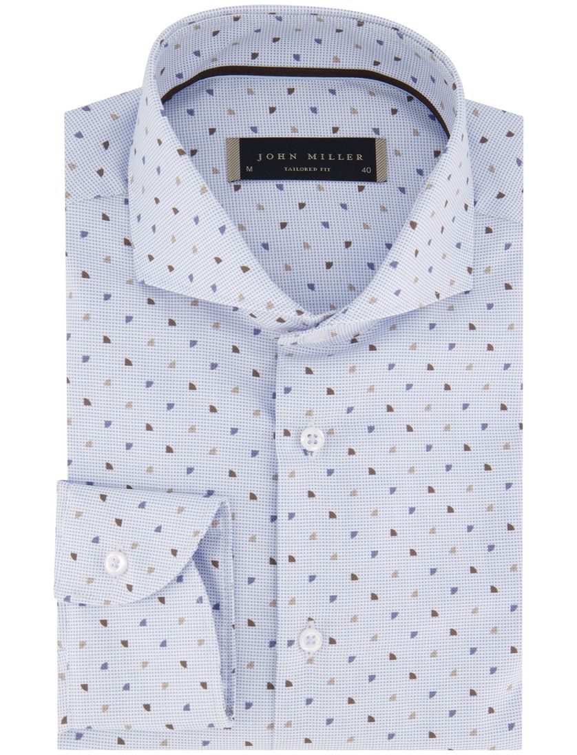 John Miller overhemd lichtblauw Tailored Fit 100% katoen