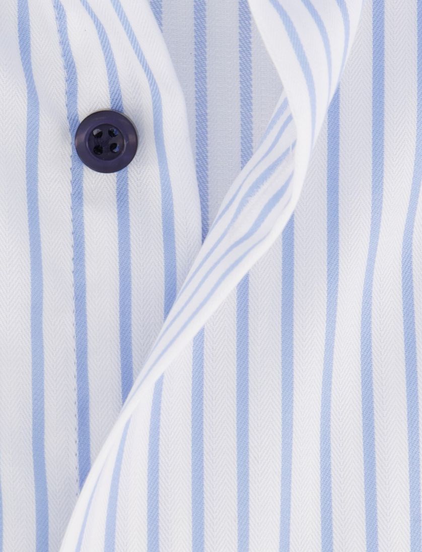 overhemd John Miller Tailored Fit lichtblauw wit gestreept