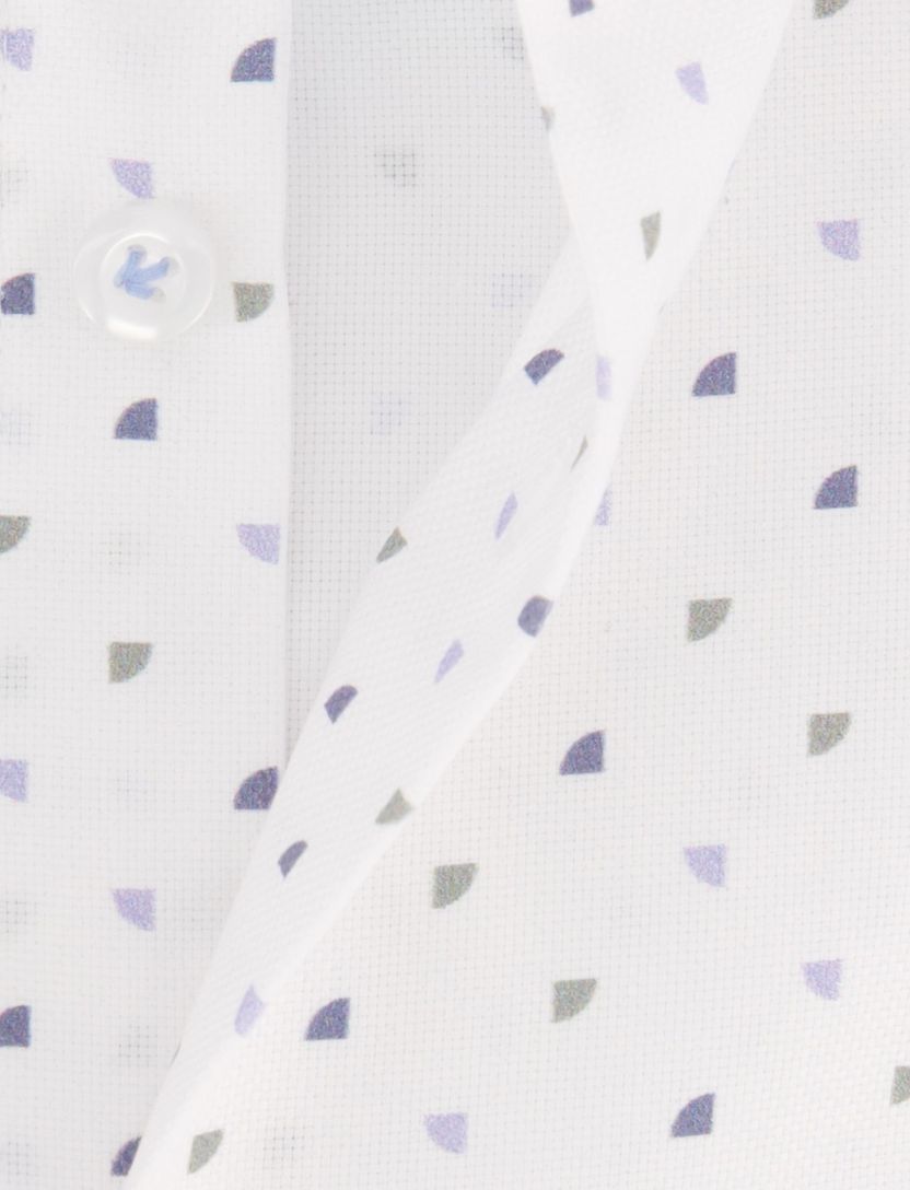 overhemd John Miller Tailored Fit wit blauw geprint