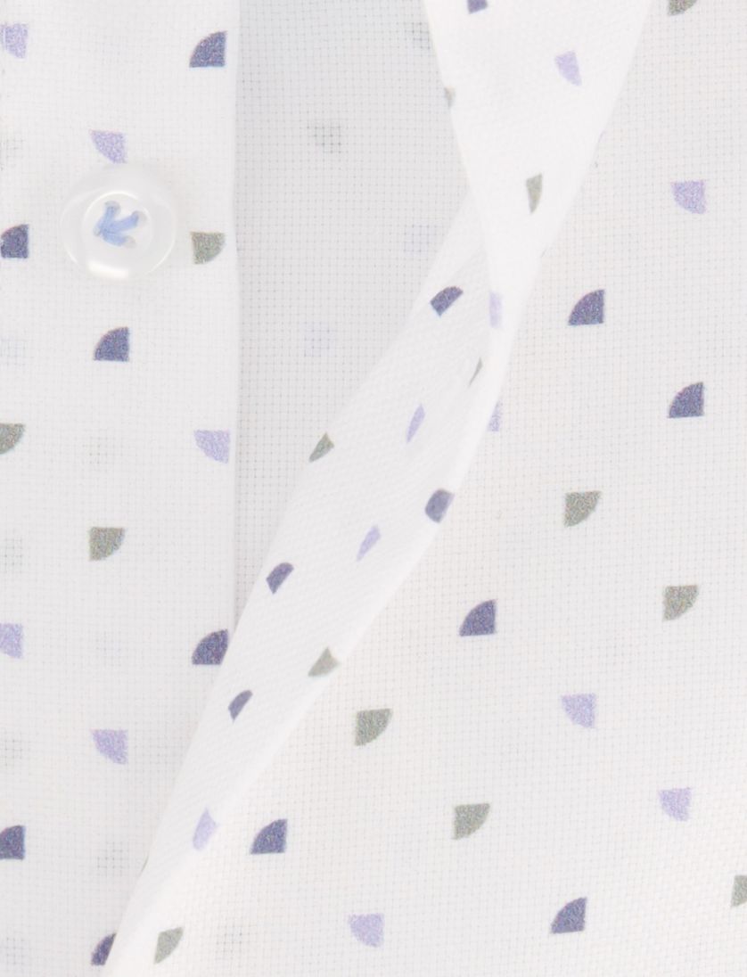 overhemd John Miller Tailored Fit wit blauw geprint