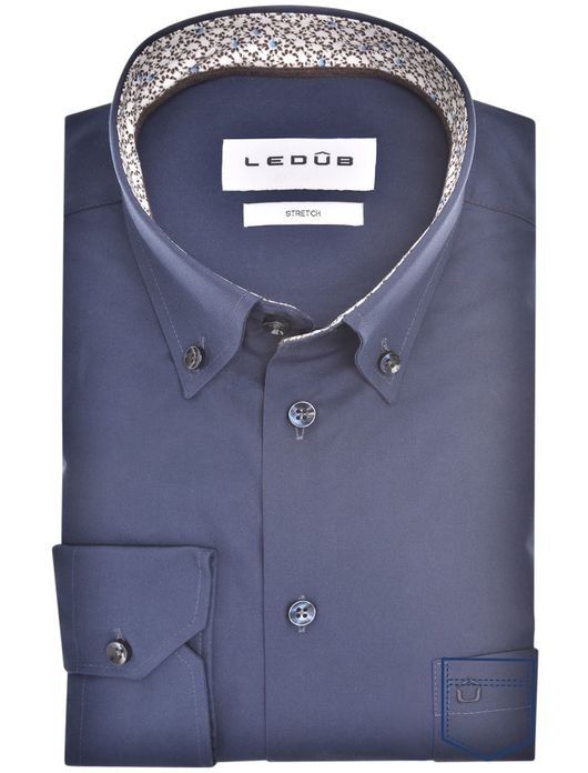 Ledub overhemd donkerblauw button down