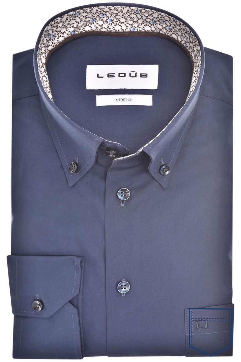 Ledub overhemd donkerblauw button down