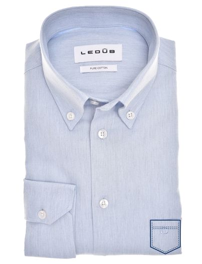Ledub overhemd Ledub lichtblauw button down normale fit