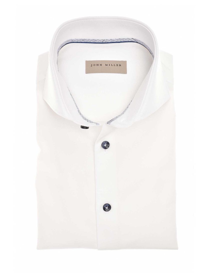 katoenen overhemd John Miller wit normale fit