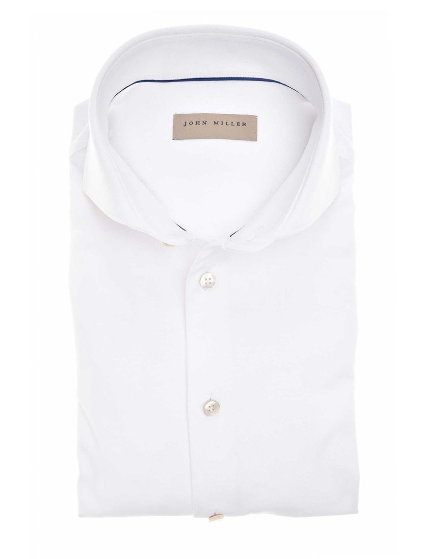 wit overhemd John Miller katoen slim fit