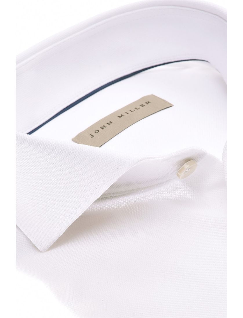 wit overhemd John Miller katoen slim fit
