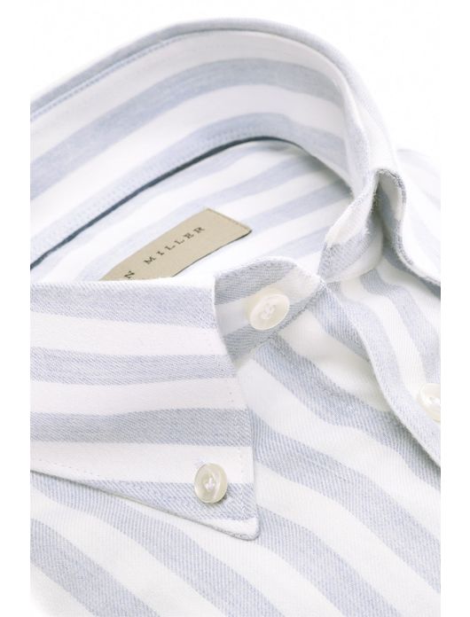 John Miller overhemd lichtblauw gestreept