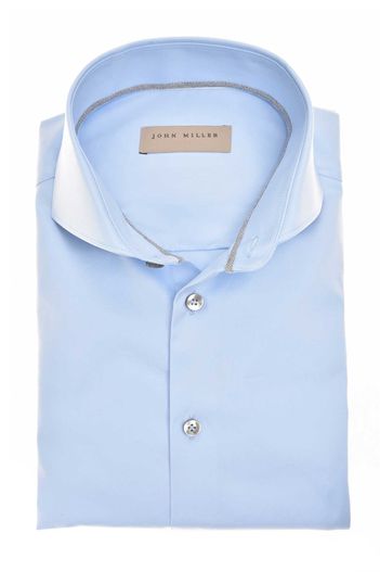John Miller John Miller overhemd effen lichtblauw katoen cutaway boord