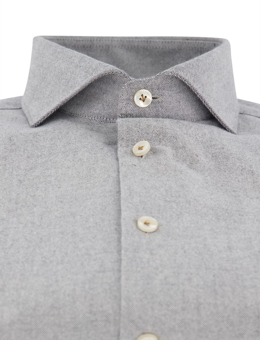 Mouwlengte 7 John Miller grijs knitted overhemd