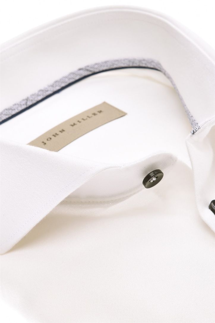 katoenen overhemd John Miller wit mouwlengte 7